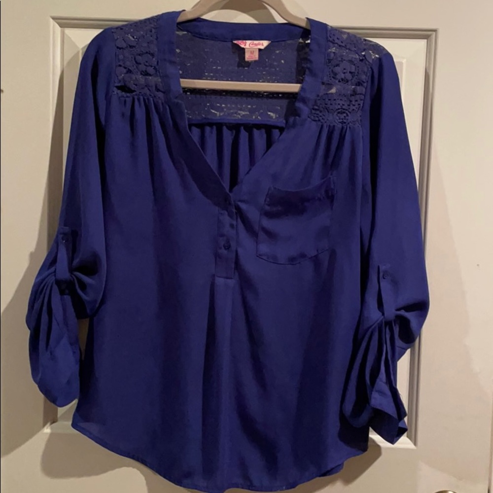 Blue long sleeve blouse